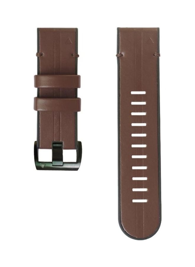 BGM Silicone Leather Quick Release Replacement Strap Watchband For Garmin Fenix 6X Brown  - Image 2