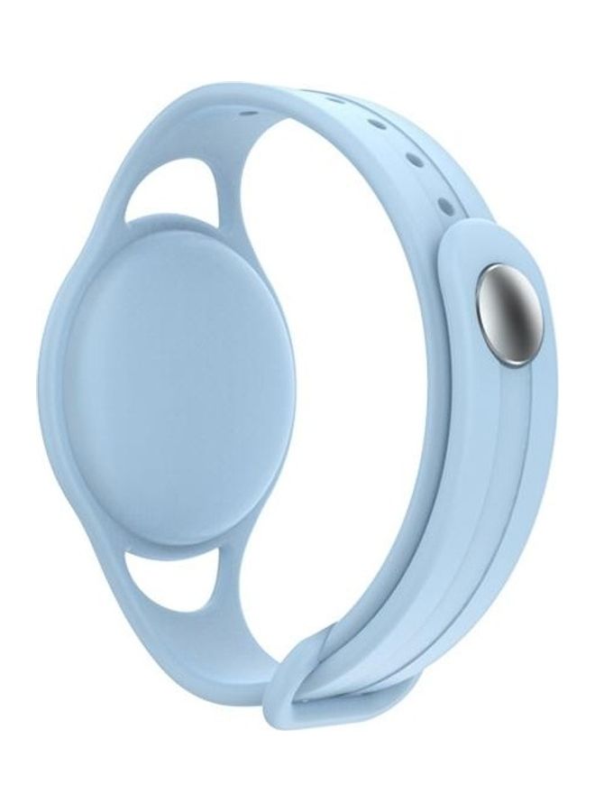 BGM - Mutural Silicone Protective Case Watchband for Apple AirTag Light Blue - Image 1
