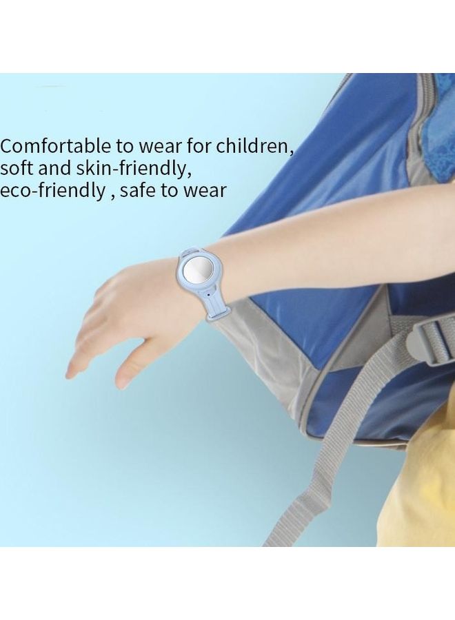 BGM - Mutural Silicone Protective Case Watchband for Apple AirTag Light Blue - Image 1