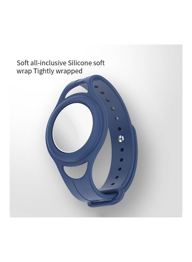 BGM - Mutural Silicone Protective Case Watchband for Apple AirTag Light Blue - Image 1