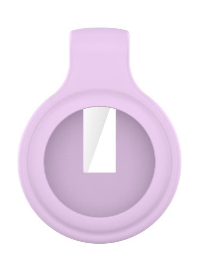 BGM - For Apple AirTag Silica Gel Anti-Scratch Shockproof Protective Cover Soft Case with Steel Clip Light Purple - Image 1