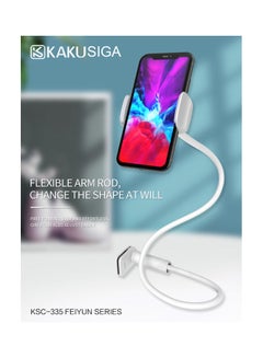 KAKUSIGA 360 ° Free Rotation Flexible Arm Rod Mobile Phone Holder White  - Image 1
