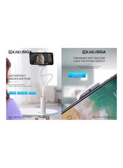 KAKUSIGA 360 ° Free Rotation Flexible Arm Rod Mobile Phone Holder White  - Image 5
