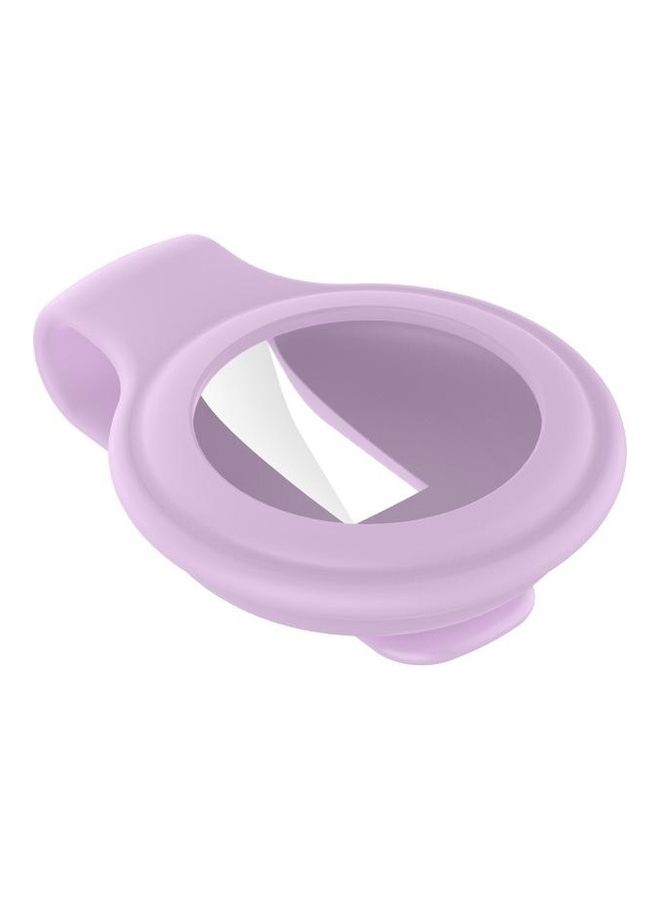 BGM - For Apple AirTag Silica Gel Anti-Scratch Shockproof Protective Cover Soft Case with Steel Clip Light Purple - Image 1