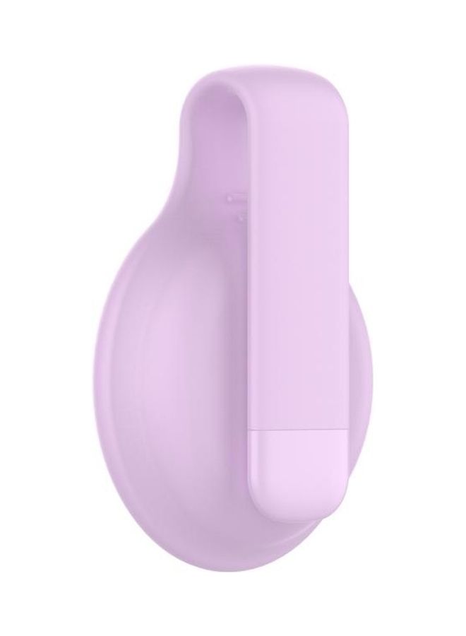 BGM - For Apple AirTag Silica Gel Anti-Scratch Shockproof Protective Cover Soft Case with Steel Clip Light Purple - Image 1
