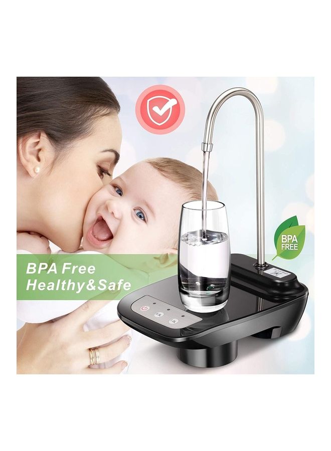 Rechargeable Electric Drinking Water Dispenser Pump Black/Silver 7.4x5.31x3.34inch 