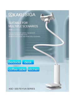 KAKUSIGA 360 ° Free Rotation Flexible Arm Rod Mobile Phone Holder White  - Image 4