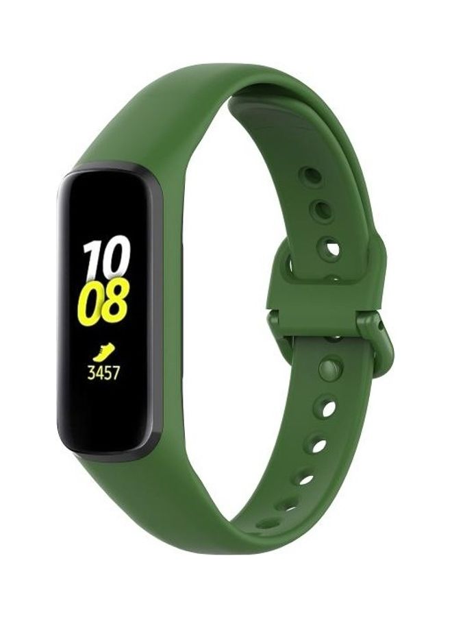 BGM Silicone Replacement Wrist Strap Watchband For Samsung Galaxy Fit 2 Dark Green - Image 3