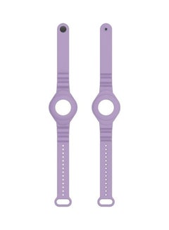 BGM Armor Silicone Strap Watchband for Apple AirTag Light Purple  - Image 2