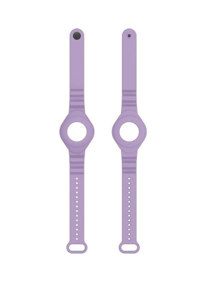 BGM - Armor Silicone Strap Watchband for Apple AirTag Light Purple - Image 1