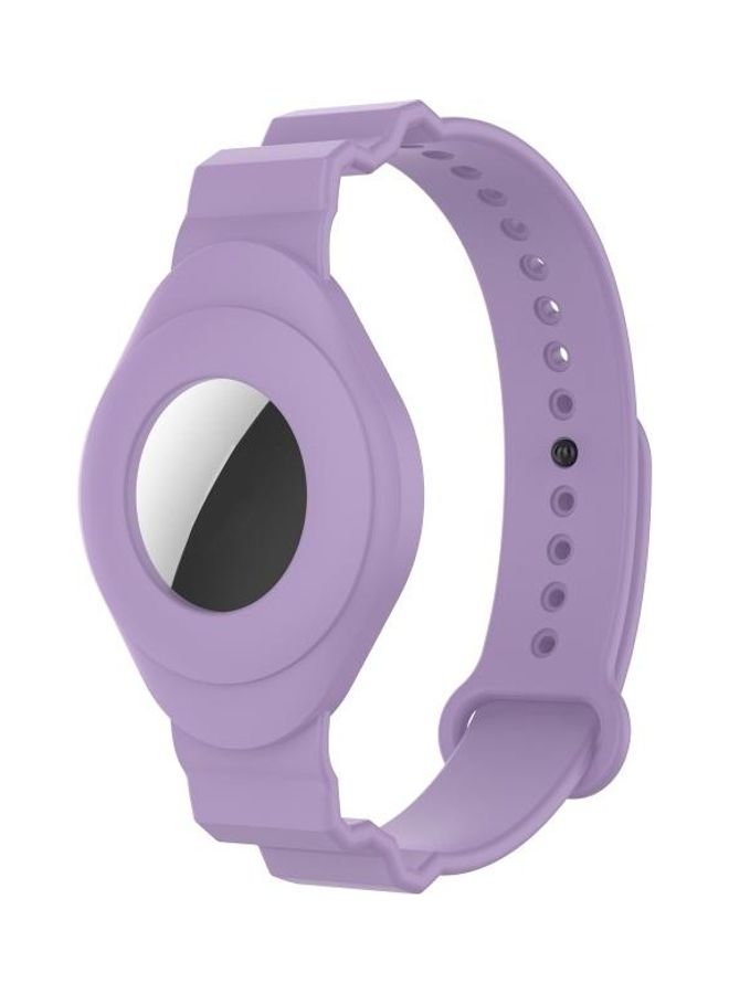 BGM - Armor Silicone Strap Watchband for Apple AirTag Light Purple - Image 1