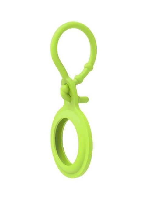 TPU Anti-Scratch Shockproof Protective Cover Soft Case with Keychain Ring Loop For Apple AirTag Lime
