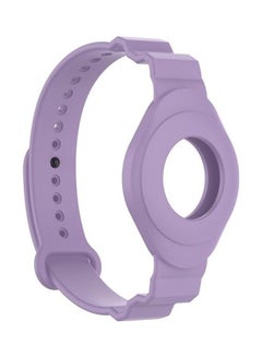 Armor Silicone Strap Watchband for Apple AirTag Light Purple
