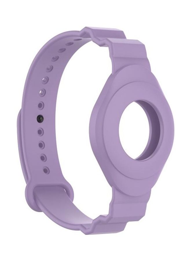 BGM - Armor Silicone Strap Watchband for Apple AirTag Light Purple - Image 1