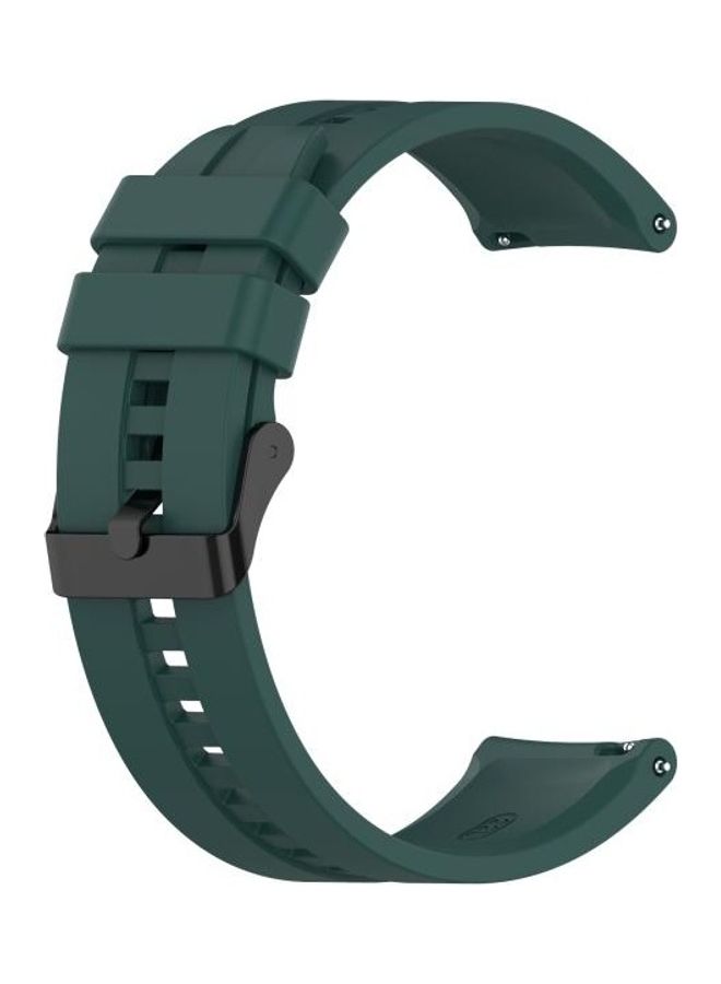BGM Silicone Replacement Strap Watchband with Black Steel Buckle For Huawei Watch GT 2 Pro Dark Green  - Image 1