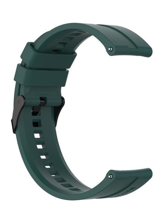 BGM Silicone Replacement Strap Watchband with Black Steel Buckle For Huawei Watch GT 2 Pro Dark Green  - Image 3