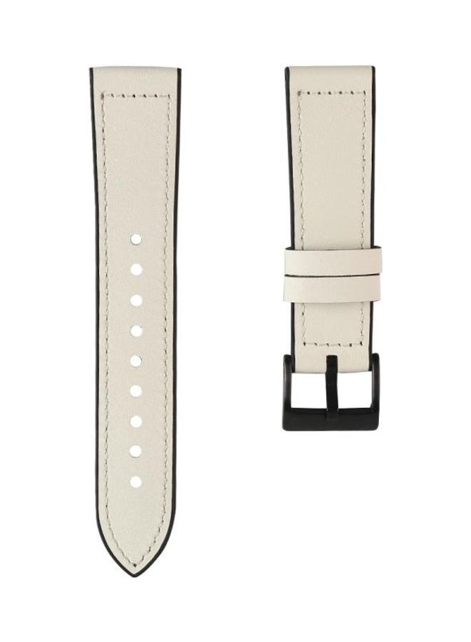 BGM TPU + Leather Replacement Strap Watchband For Samsung Galaxy Watch 3 45mm White - Image 1