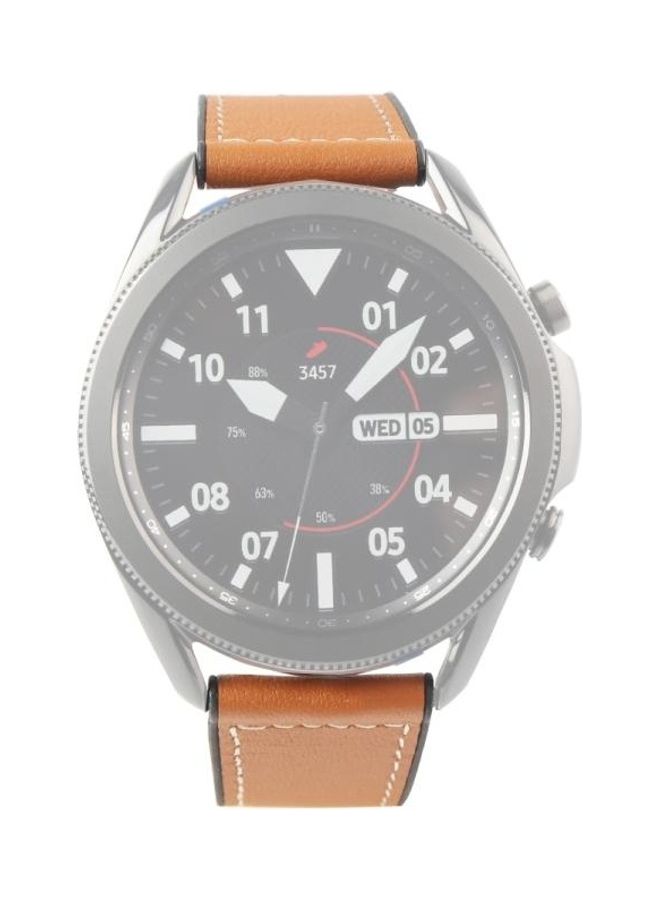 BGM TPU + Leather Replacement Strap Watchband For Samsung Galaxy Watch 3 45mm White - Image 4