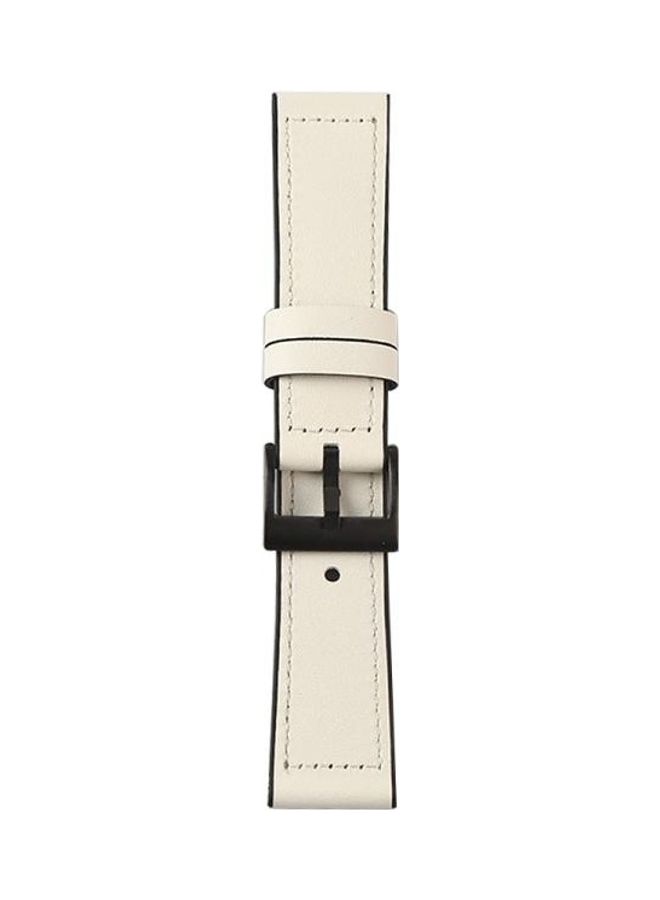 BGM TPU + Leather Replacement Strap Watchband For Samsung Galaxy Watch 3 45mm White - Image 2