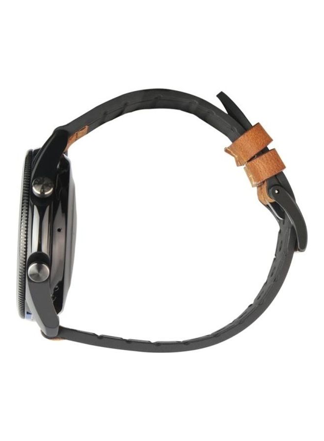 BGM TPU + Leather Replacement Strap Watchband For Samsung Galaxy Watch 3 45mm White - Image 3