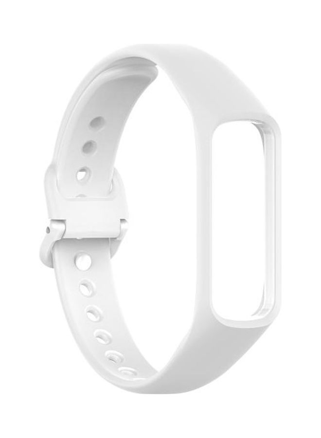 BGM Silicone Replacement Wrist Strap Watchband For Samsung Galaxy Fit 2 White - Image 1
