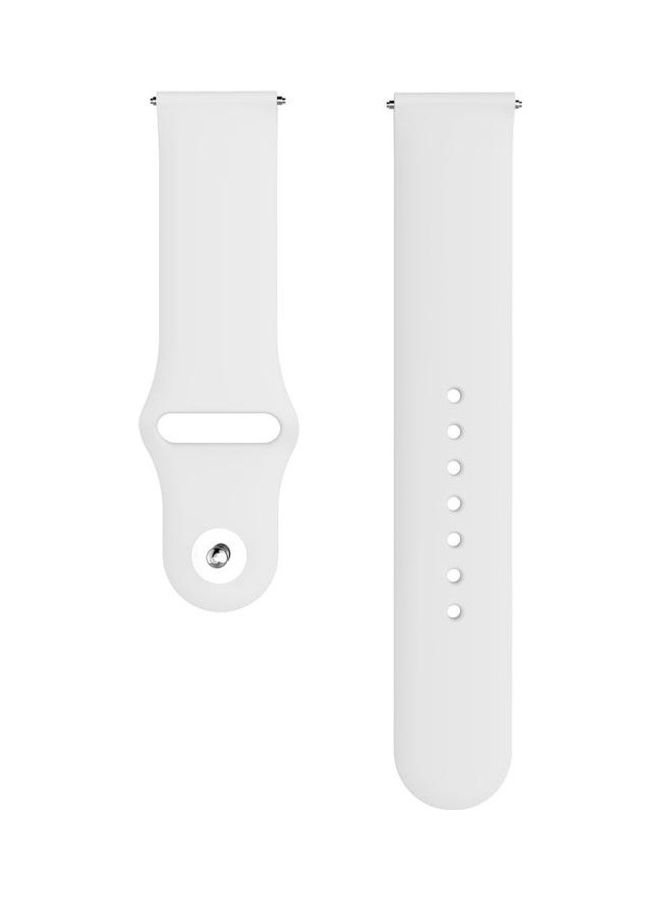 BGM Solid Colour Silicone Wrist Strap Watchband For Samsung Galaxy Watch Active2 White - Image 1