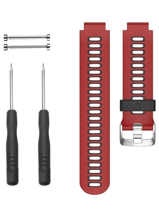 BGM Two Tone Silicone Strap For Garmin Forerunner 735 XT Red - Image 2