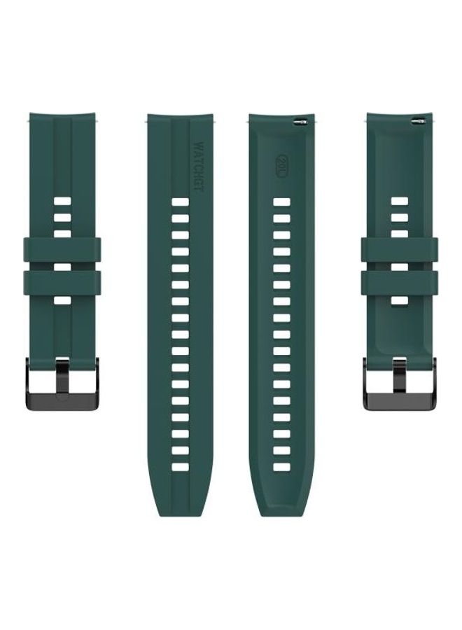BGM Silicone Replacement Wrist Strap Watchband with Buckle For Huawei Watch GT 2 42mm Green - Image 2