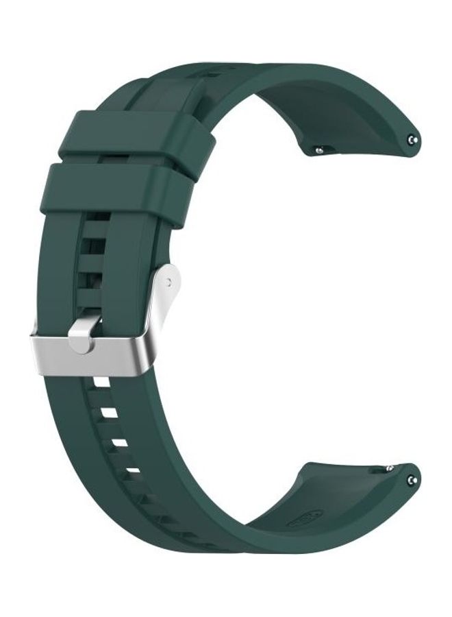 BGM Silicone Replacement Wrist Strap Watchband with Silver Buckle For Huawei Watch GT 2 42mm Green - Image 1