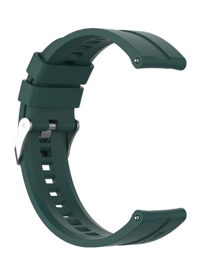 BGM Silicone Replacement Wrist Strap Watchband with Silver Buckle For Huawei Watch GT 2 42mm Green - Image 3