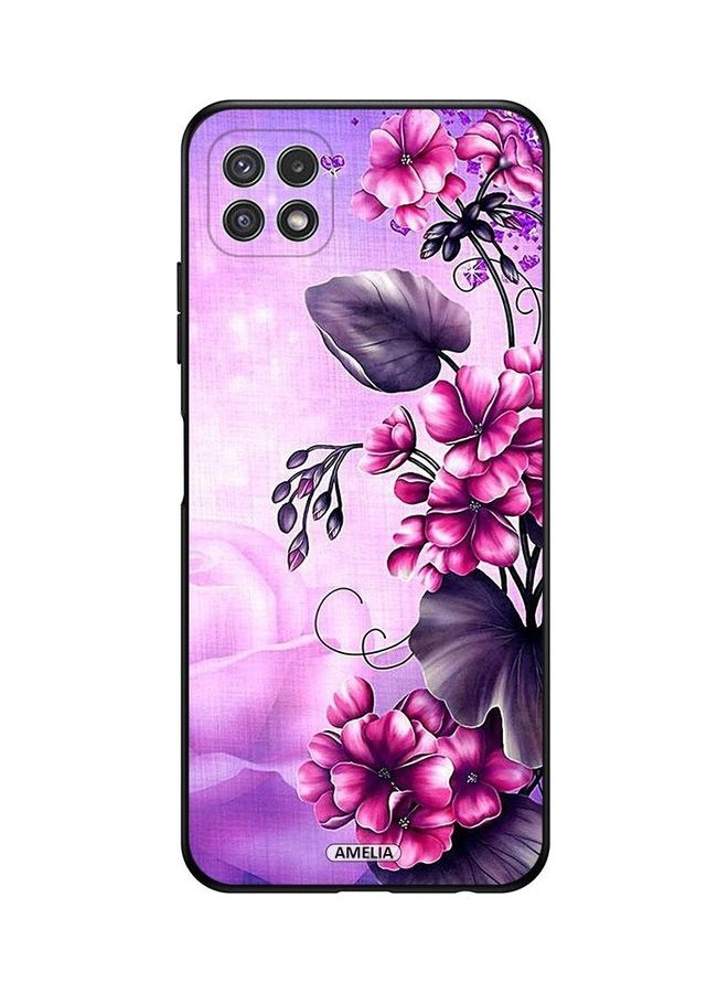 Amelia Protective Case Cover for Samsung Galaxy A22 5G Pink Grey Flower - Image 1