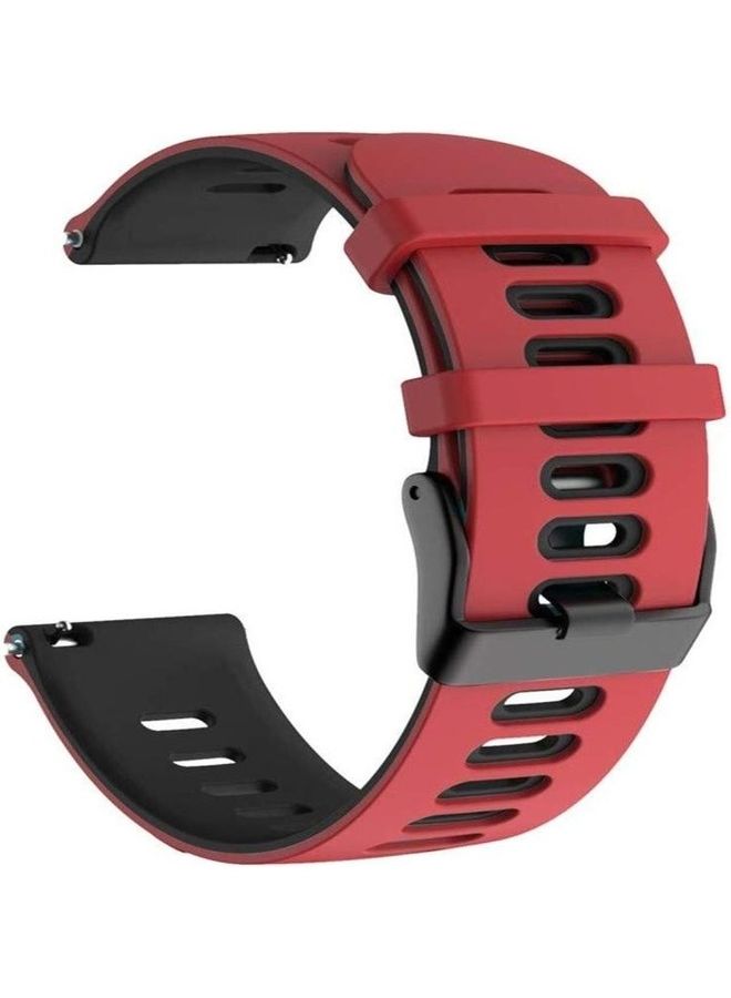 BGM Two Tone Silicone Strap For Garmin Forerunner 245 Red - Image 1