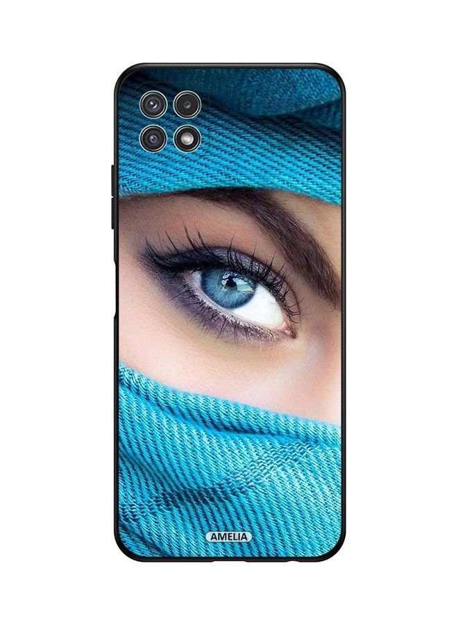 إميليا غطاء حماية واقي لهاتف سامسونج جالاكسي A22 5G، مزين بطبعة عين زرقاء جميلة. متعدد الألوان - Image 1