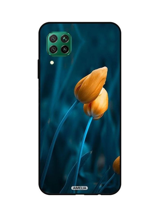إميليا غطاء حماية واقي لهاتف هواوي P40 لايت 4G. بطبعة أزهار برتقالية - Image 1