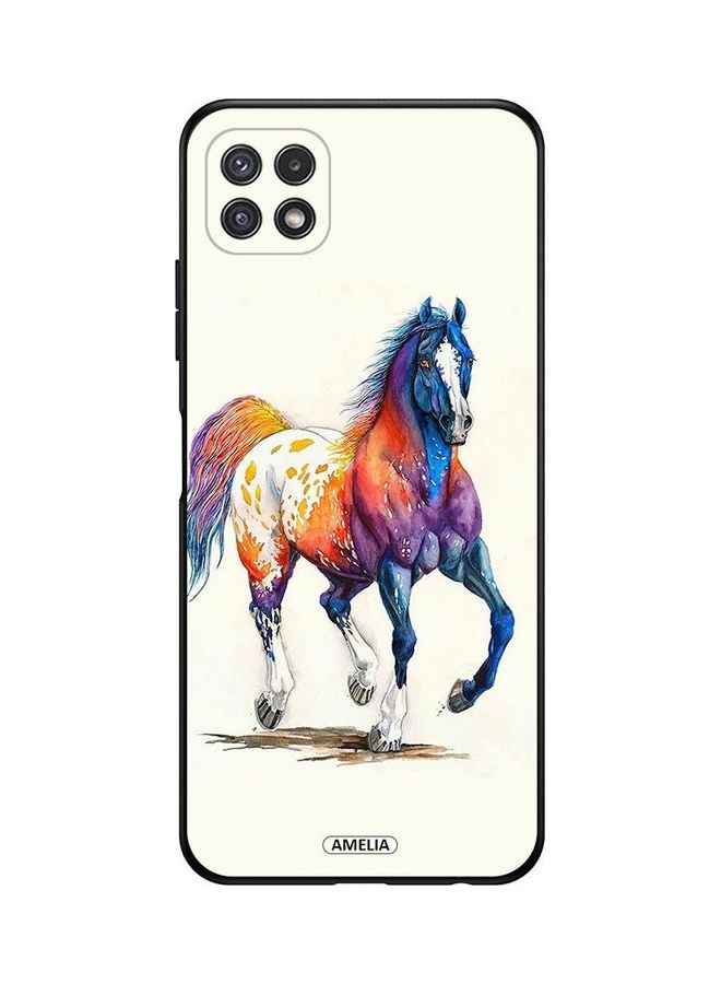 Amelia Coloured Horse Paint Art Print Protective Case Cover For Samsung Galaxy A22 5G Multicolour - Image 1