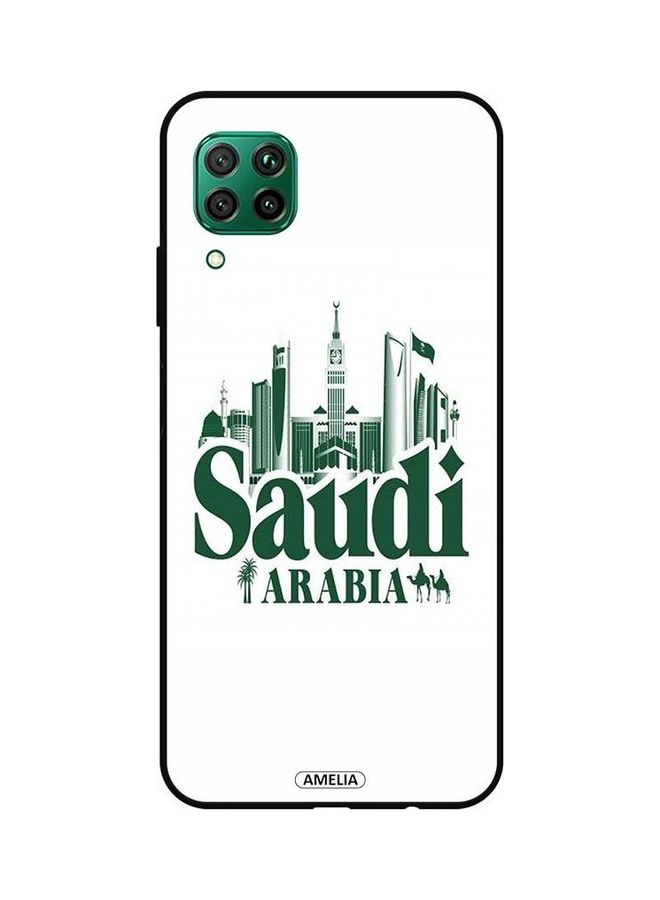 إميليا غطاء حماية واقي لهاتف هواوي P40 لايت 4G. بطبعة فنية تحمل عبارة "Saudi Arabia" - Image 1