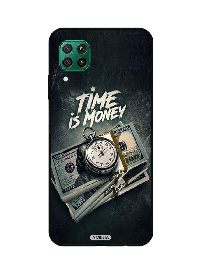 إميليا غطاء حماية واقي لهاتف هواوي P40 لايت 4G. تصميم بعبارة "Time Is Money" - Image 1