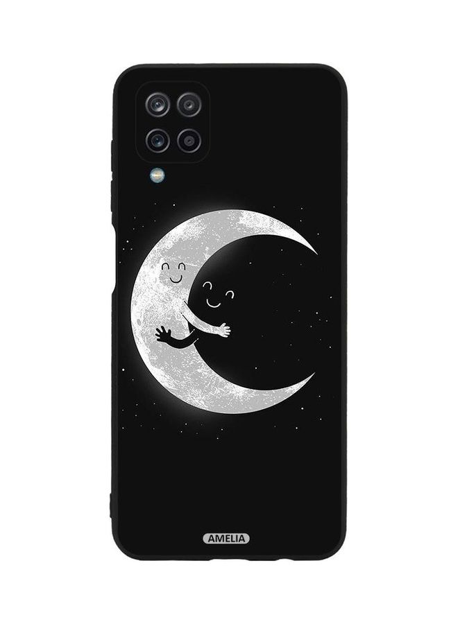 Amelia Protective Case For Samsung Galaxy A12/M12 Moon And Dark Sky Hug Black/White - Image 1