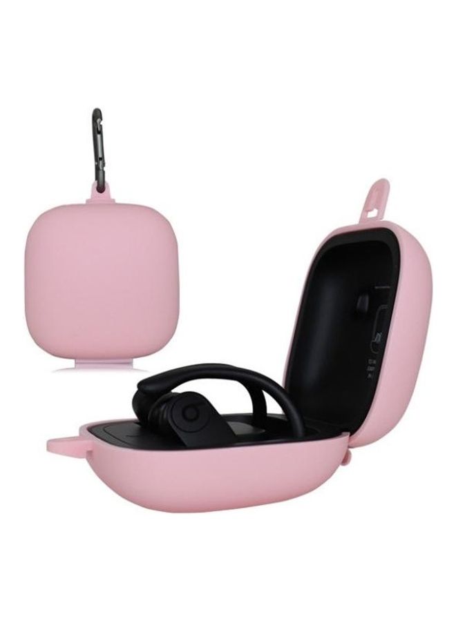 BGM Solid Colour Silicone Wireless Bluetooth Earphone Protective Case for Beats Powerbeats Pro Pink