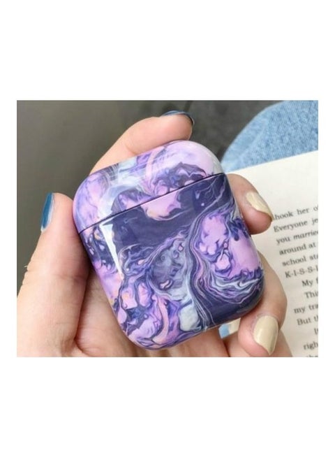 Generation Glossy Pattern Bluetooth Earphone Case For Apple AirPods 1/2 Purple