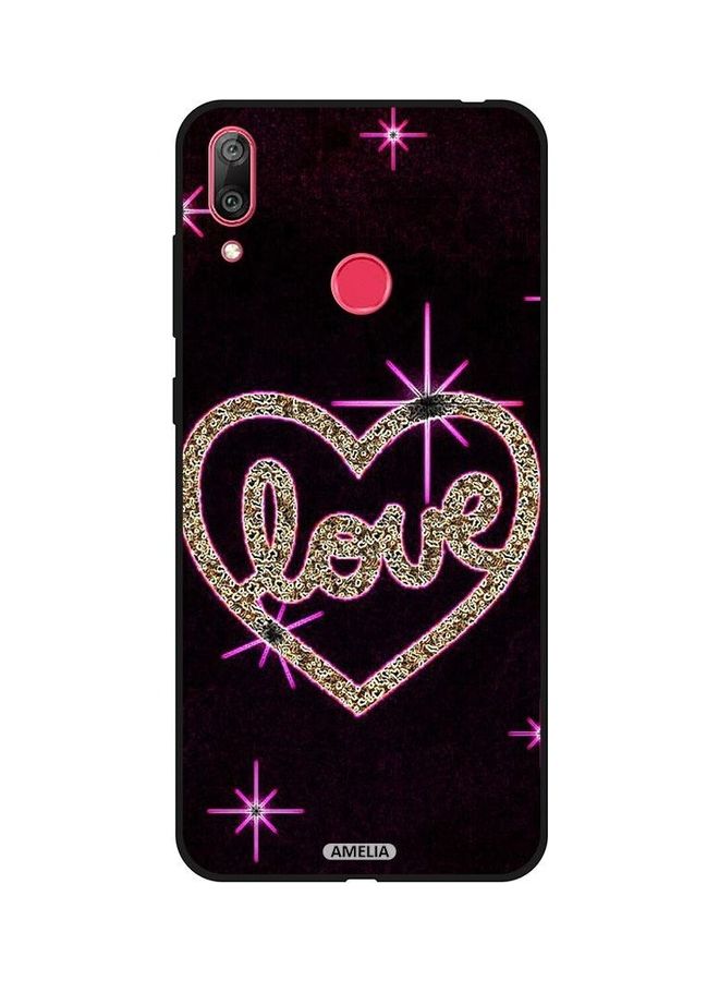 Amelia Protective Case Cover For Huawei Y7 Prime 2019 Love Heart Pink Borders - Image 1