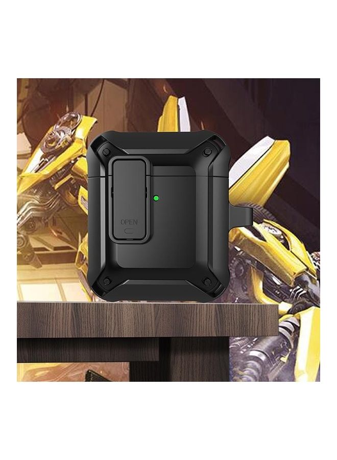 BGM Wireless Earphones Shockproof Bumblebee Silicone Protective Case With Switch For Apple AirPods 1/2 Black - Image 1