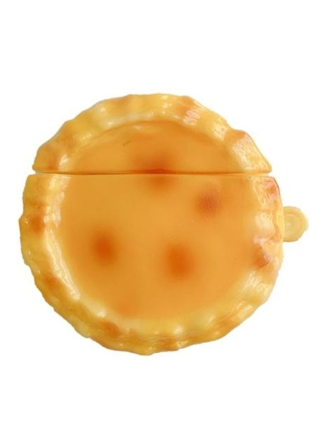 BGM Egg Tart Shaped Silicone Protective Case Cover For Apple AirPods 1/2 Yellow - Image 1