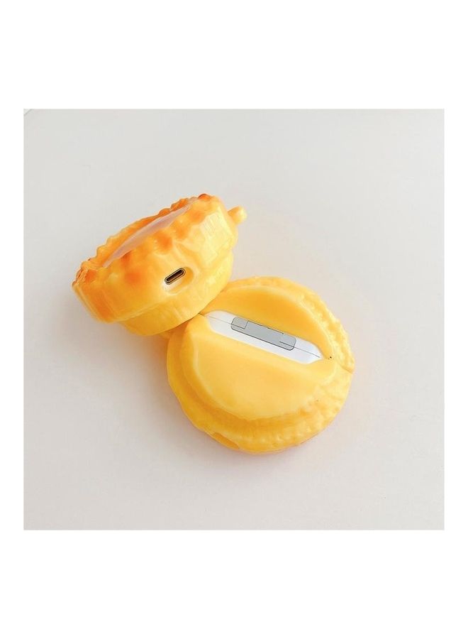 BGM Egg Tart Shaped Silicone Protective Case Cover For Apple AirPods 1/2 Yellow - Image 3