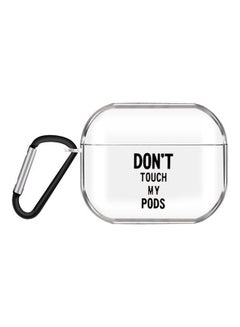 Cartoon Pattern Transparent TPU Earphone Case with Keychain for AirPods Pro 3 Do Not Touch Me