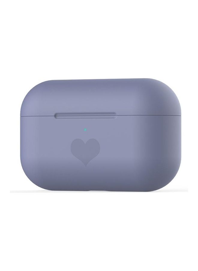 BGM Love-heart Pattern Silicone Earphone Protective Case For AirPods Pro Purple