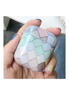 Generation Glossy Colourful Exquisite Pattern Bluetooth Headset Case for Apple AirPods 1/2 Fish Scale Blue