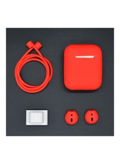 Wireless Bluetooth  Earphone Case with Accessories  for Apple AirPods 1/2 Red
