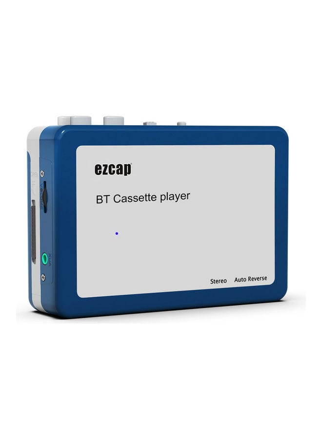 Ezcap - Portable BT Auto Reverse Cassette Player With Earphones V9690_P Blue - Image 1