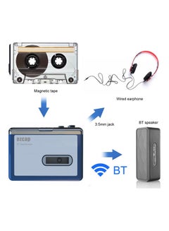 Portable BT Auto Reverse Cassette Player With Earphones V9690_P Blue